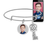 Expandable   Photo Charm Expandable Bracelet with Dyslexia Tag