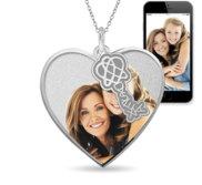 Heart Photo Pendant Charm with Dyslexia Tag