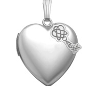 Sterling Silver Heart Photo Locket with Dyslexia Tag