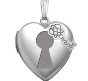 Sterling Silver Heart Photo Dyslexia Key Locket