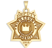 Personalized King County Washington Sheriff Badge with Rank and Number