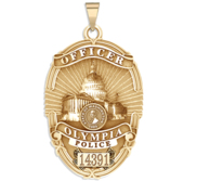 Personalized Olympia  Washington Police Badge with Your Rank and Badge Number