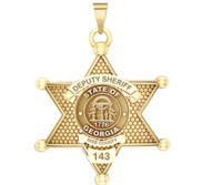 Personalized 6 Point Star Georgia Sheriff Badge with your Dept   Rank and Number