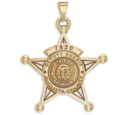 Personalized 5 Point Star Georgia Sheriff Badge with your Dept   Rank and Number