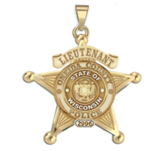 Personalized 5 Point Star Wisconsin Sheriff Badge with your Dept   Rank and Number