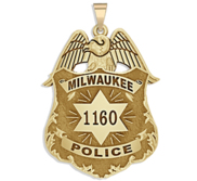 Personalized Milwaukee Wisconsin Police Badge with Your Number