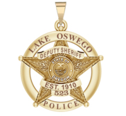 Personalized Lake Oswego County Oregon Sheriff Badge with Rank and Number