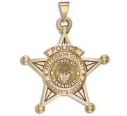 Personalized 5 Point Star Arkansas Sheriff Badge with Rank  Number   Dept 