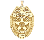 Personalized St Geneveive Missouri Police Badge with Your Rank and Number