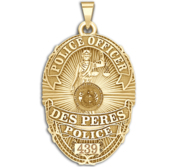 Personalized Des Peres Missouri Police Badge with Your Rank and Number