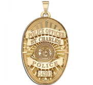 Personalized Oval Shape Missouri Police Badge with Your Rank  Number   Department