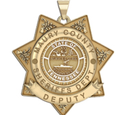 Personalized 7 Point Star Tennessee Sheriff Badge with Rank  Number   Dept 