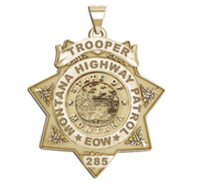 Personalized 7 Point Star Montana Trooper Badge with Rank  Number   Dept 