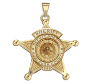 Personalized 5 Point Star North Dakota Deputy  Sheriff Badge with Rank  Number   Dept 