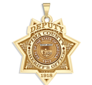 Personalized 7 Point Star Arizona Sheriff Badge with Rank  Number   Dept 