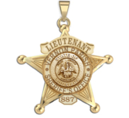 Personalized 5 Point Star Louisiana Sheriff Badge with Rank  Number   Dept 