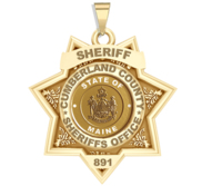 Personalized 7 Point Star Maine Sheriff Badge with Rank  Number   Dept 