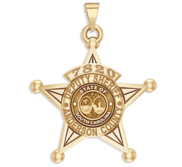 Personalized 5 Point Star South Carolina Sheriff Badge with Rank  Number   Dept 