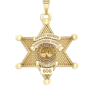 Personalized 6 Point Star South Carolina Sheriff Badge with Rank  Number   Dept 