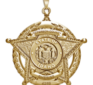 Personalized 5 Point Star Idaho Sheriff Badge with Rank   Dept 