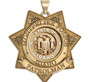 Personalized Idaho Patrolman Badge w  Rank and State