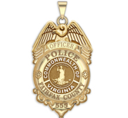 Personalized Fairfax County Virginia Police Badge with Your Rank and Number