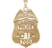 Personalized Alexandria Virginia Police Badge with Your Rank and Number