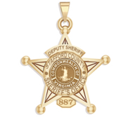 Personalized 5 Point Star Virginia Sheriff Badge with Department  Rank and Number