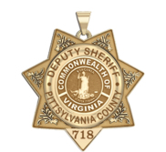 Personalized 7 Point Star Virginia Sheriff Badge with Department  Rank and Number