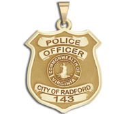 Personalized Radford Virginia Police Badge with Your Rank and Number