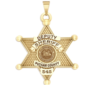 Personalized West Virginia 6 point Sheriff Badge with Rank  Dept  and Number