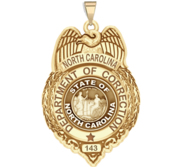 Personalized North Carolina Corrections Badge with Number