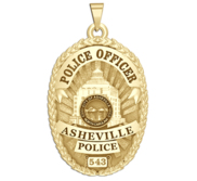 Personalized Asheville North Carolina Police Badge with Rank and Number