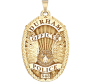 Personalized Durham North Carolina Police Badge with Rank and Number