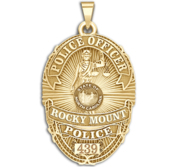 Personalized Rocky Mount North Carolina Police Badge with Rank and Number