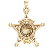 Personalized North Carolina 5 Point Star Sheriff Badge with Rank  Number   Dept 