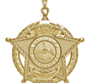 Personalized 5 Point Star Mississippi Sheriff Badge with Rank   Dept 