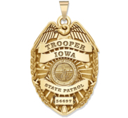 Personalized Iowa Trooper Police Badge with Your Rank  Department and Number