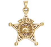 Personalized 5 Point Star Indiana Sheriff Badge with your Dept   Rank and Number