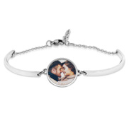 NEW Round Photo Engraved Bracelet with Adjustable Chain