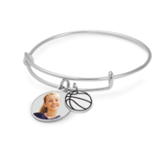 Expandable   Photo Charm Expandable Bracelet with Basketball Charm