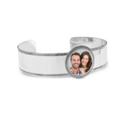 Photo Engraved Bangle Bracelet with Rope Frame