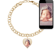 Photo Charm Bracelet w  1 Petite Heart Picture Charm