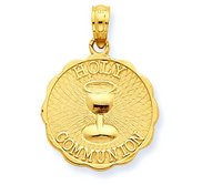 14k Yellow Gold First Holy Communion Disc