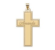 Personalized Cross with  Script Name  Etched