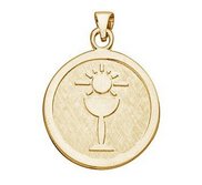 14K Gold First Holy Communion Religious Medal