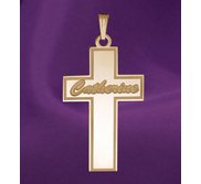 Personalized Cross with  Script Name  Etched