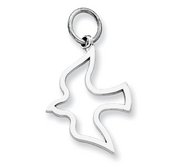 14k White Gold Dove Charm