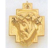 14K Gold Christ Head