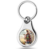 Stainless Steel Color Saint Florian Keychain